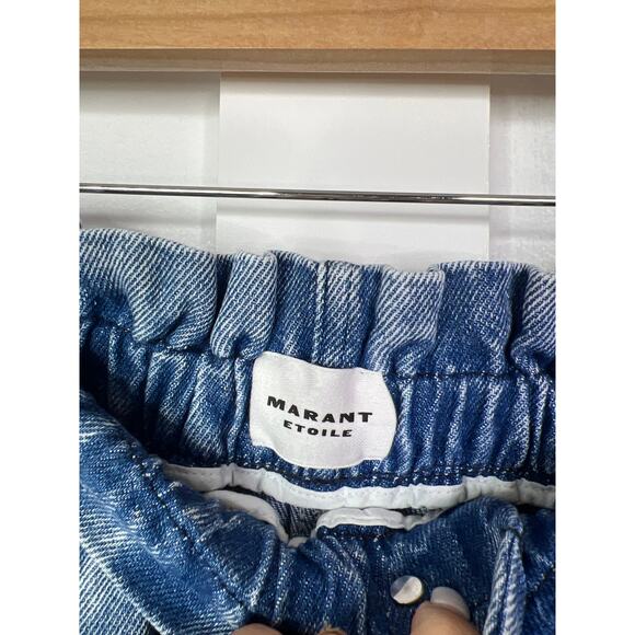 NEW Isabel Marant Titea Denim Elastic Waist Light Blue Women's Shorts Size: 6 - Picture 4 of 8